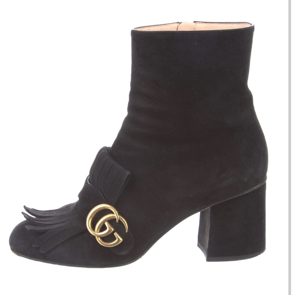 Gucci Double G Logo Suede Boots